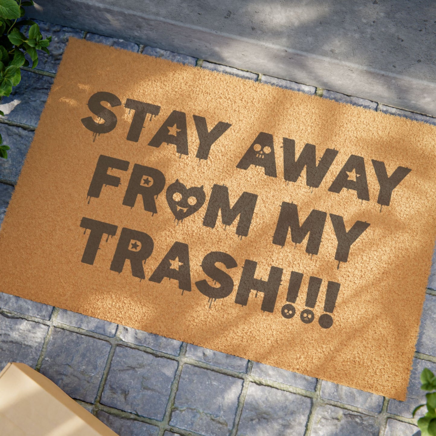 "Stay Away From My Trash!!!" Doormat Funny Outdoor Welcome Mat for Trash Day & Apartment Door