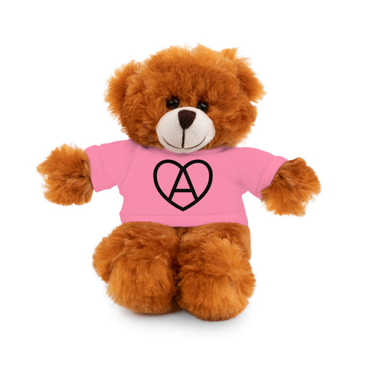 Pink Teddy Bear with Heart Circle A Anarchy Tee